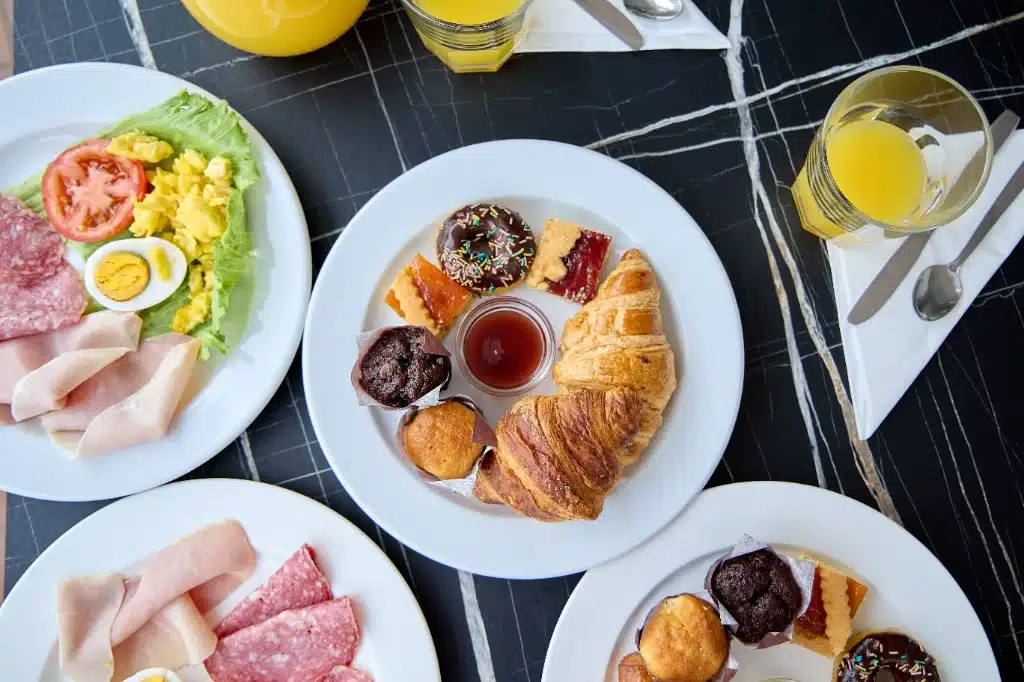 BREAKFAST DISHES international buffet in the hotel